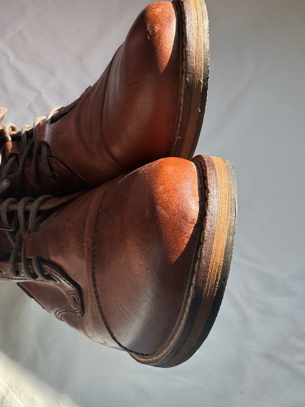 Leather Cap Toe Combat Boots Lace Up Side Zip Rugged Heritage Men’s Size 10